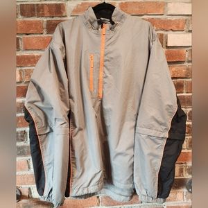 Weather Company Mens XXL 1/2 Zip Off Sleeves Black Gray Wind Rain Golf Jacket
